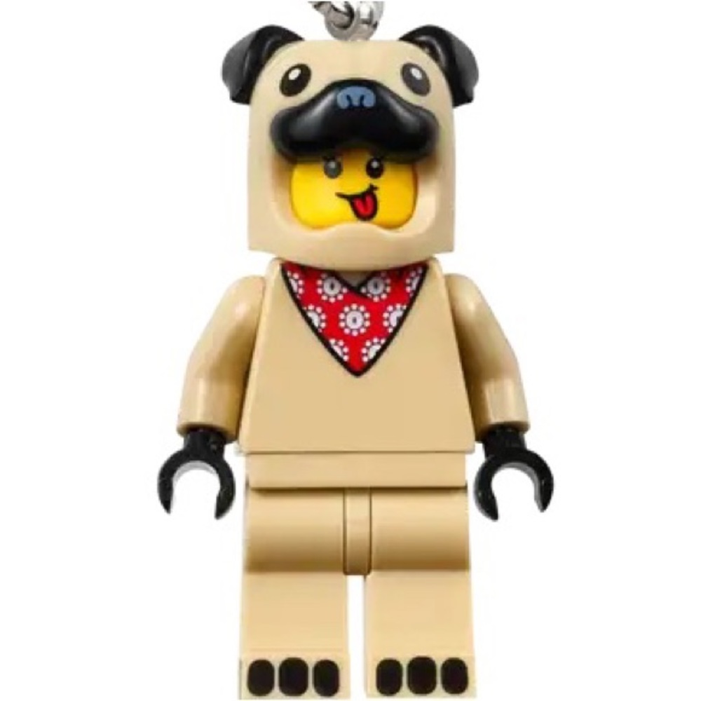 Lego Pug Dog Figure Keychain